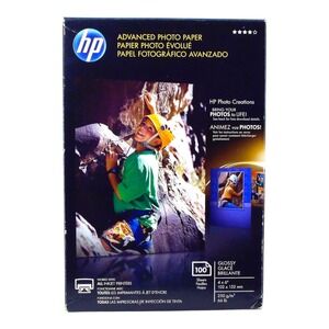 HP Advanced‎ Photo Paper Glossy 4x6 100 Sheets 250gsm Made in Germany Inkjet